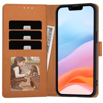 Coque portefeuille Tech-Protect pour Apple iPhone 16E brun selle