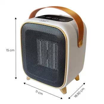 Chauffage soufflant céramique PTC Adler AD 7762 avec télécommande, 2000W, affichage LED, oscillation 45°, minuterie 12h, protection contre la surchauffe et le basculement, noir