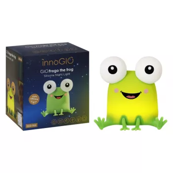 INNOGIO GIOFROGO veilleuse LED grenouille GIO-165 - lampe en silicone rechargeable avec commande tactile, 7 couleurs, minuterie