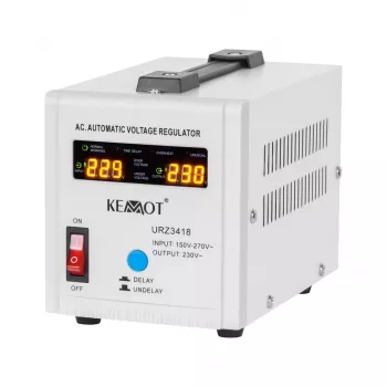 KEMOT SER-500 stabilisateur de tension automatique 500VA 300W type relais sortie 230V AC prise Schuko indicateurs LED