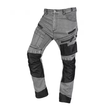 Pantalon de travail en denim NEO TOOLS 81-360-2-XXL avec renforts Oxford, gris, taille XXL