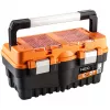 Caisse à outils NEO TOOLS 18 TOP-84-102 | organisateur à bras articulés avec 2 plateaux et fermetures métalliques