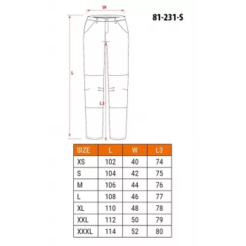 NEO Tools 81-231-S Pantalon de protection, taille S, gris/noir, 65 % polyester 35 % coton, 267 g/m², EN ISO 13688:2013