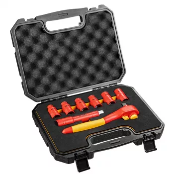 Jeu de douilles isolées NEO TOOLS 01-307 1000 V, 8 pièces, carré 1/2 inch, métrique, certifié VDE