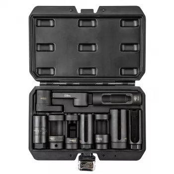 Ensemble de douilles pour sonde lambda et injecteurs NEO TOOLS, 10 pièces, entraînement 3/8 inch et 1/2 inch, acier CrV