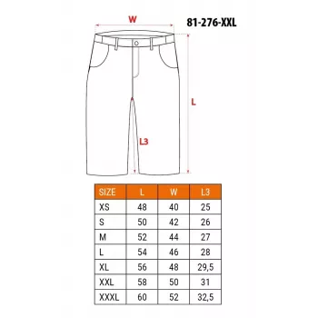 Short pour homme PREMIUM NEO TOOLS XXL – mélange coton avec stretch, noir