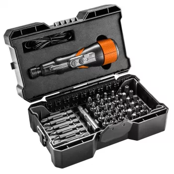 NEO TOOLS 04-200 Tournevis sans fil USB-C 3,6 V avec 10 embouts et coffret en plastique