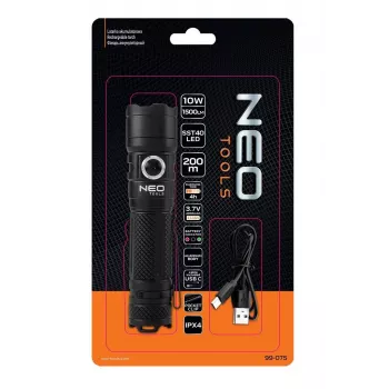 Lampe torche rechargeable LED NEO TOOLS USB-C 1500 lm SST40