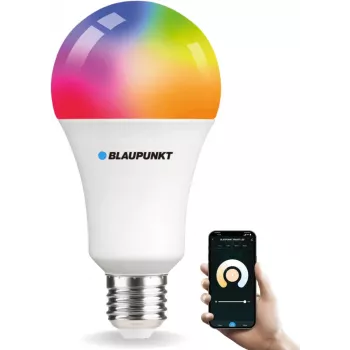 Ampoule LED connectée Blaupunkt E27 9W A60 – blanc réglable et RGB, Wi-Fi, Alexa/Google Assistant