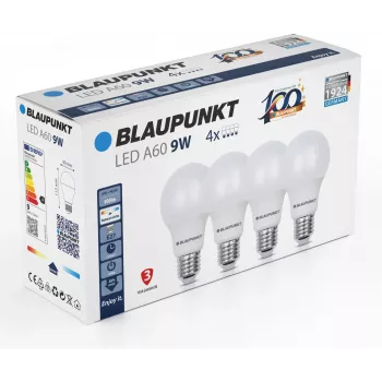 Lampe LED Blaupunkt E27 A60 900 lm 9 W 4000 K, lot de 4 (BLAUPUNKT-E27-9W-NW-4)