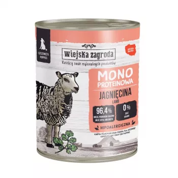 WIEJSKA ZAGRODA Mono Puppy agneau - alimentation humide pour chien - 800 g
