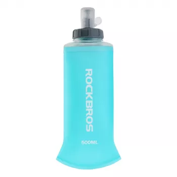 Gourde souple Rockbros 500 ml bleu clair – gourde pliable d'hydratation pour la course et les sports outdoor