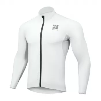 Sweat à capuche thermique coupe-vent isolé de cyclisme ROCKBROS TLWT001 ROAD TO SKY L - blanc