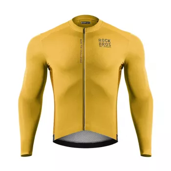 Maillot de cyclisme à manches longues pour homme ROCKBROS Road to Sky jaune M