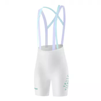 Cuissard à bretelles de cyclisme pour femme ROCKBROS avec peau 3D, blanc, taille S