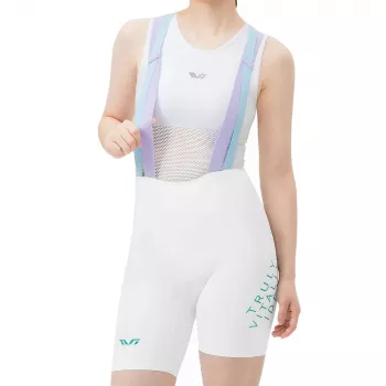 Cuissard à bretelles de cyclisme pour femme ROCKBROS avec peau 3D, blanc, taille S