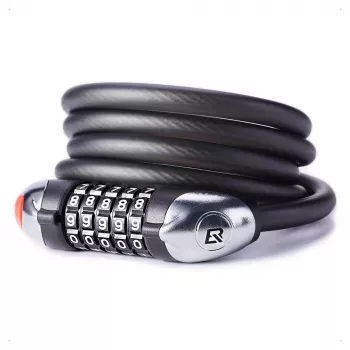 Antivol de vélo à combinaison 5 chiffres ROCKBROS RKS531 avec éclairage LED, câble en acier tressé 120 cm, noir