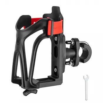 Porte-bidon de guidon de moto ROCKBROS, réglable et rotatif à 360°, alliage d'aluminium, noir/rouge