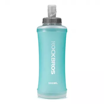 Gourde souple ROCKBROS 500 ml bleu clair – gourde d'hydratation pliable en TPU pour la course à pied