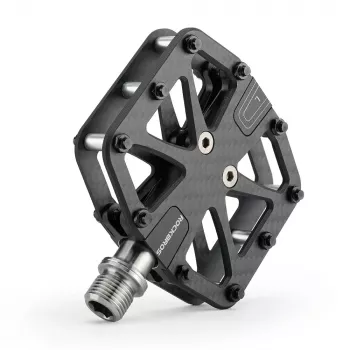 Pédales de vélo plates Rockbros C525 en composite fibre de carbone – noires