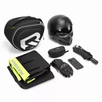 Sacoche de réservoir de moto ROCKBROS A40-1 12 L avec fixation magnétique et par sangle, fenêtre tactile pour téléphone, housse de pluie, noire