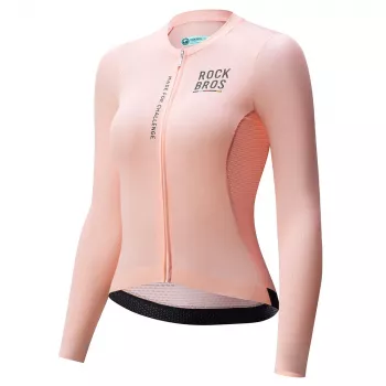 Maillot de cyclisme à manches longues femme ROCKBROS ROAD TO SKY rose taille M