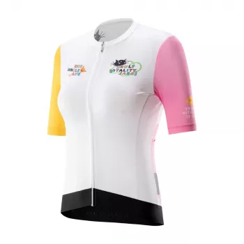 Maillot de cyclisme femme Rockbros avec imprimé, manches courtes, blanc, taille S
