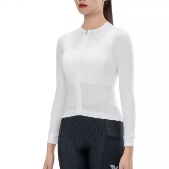 Maillot de cyclisme à manches longues femme Rockbros TVI blanc L
