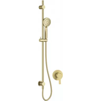 Système de douche encastré DEANTE Arnika avec pommeau de douche 250 mm, douchette et barre réglable - chrome