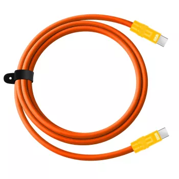 Câble Newell USB-C vers USB-C 100W, 2m, silicone, orange-jaune