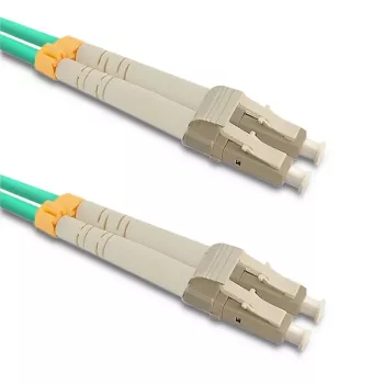 Câble de raccordement fibre optique Qoltec LC/UPC vers LC/UPC 2,0 m turquoise OM3 multimode duplex