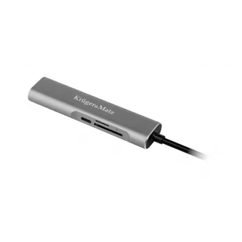 Hub USB-C KRUGER & MATZ KM0390 avec HDMI 4K, 2x USB 3.0, lecteur de cartes SD/MicroSD et Power Delivery 100 W