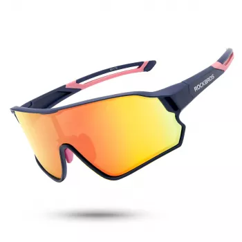 Lunettes de cyclisme polarisées Rockbros 10134PL - bleu-rose