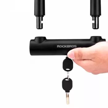 Antivol U Rockbros RKS610-BK - noir, acier trempé, anse 14 mm, sécurité 8/10, 2 clés, support de fixation