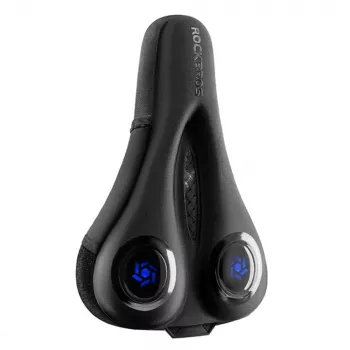Housse de selle RockBros LF044BL en gel-mousse avec protection pluie intégrée - Noir/Bleu