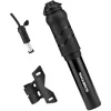 Mini-pompe à main de vélo ROCKBROS 810PCS-HP avec flexible pour valves Presta et Schrader - noir