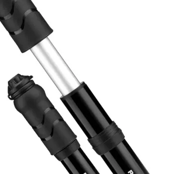 Mini-pompe à main de vélo ROCKBROS 810PCS-HP avec flexible pour valves Presta et Schrader - noir