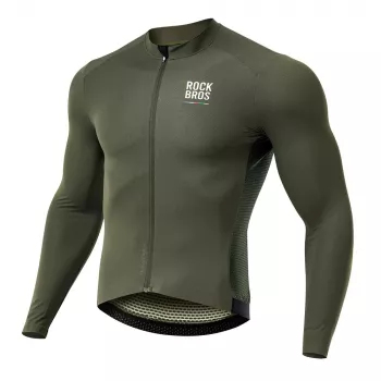Maillot de cyclisme à manches longues pour homme ROCKBROS ROAD TO SKY vert taille S