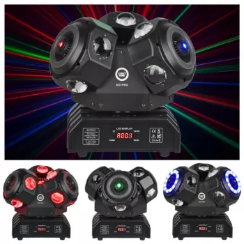 LIGHT4ME SID PRO projecteur mobile 5-en-1 avec effets Beam, Wash, Strobe, Laser et Gobo
