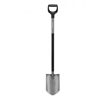 Bêche de jardin ergonomique Fiskars pointue poignée en D acier au bore 1200mm