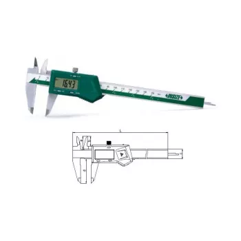 Pied à coulisse numérique 150 mm avec sortie de données, 6 inch, acier inoxydable, 3 V