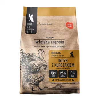 Croquettes pour chat Wiejska Zagroda dinde et poulet chaton 400 g