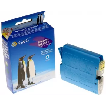 Cartouche d'encre compatible G&G pour Brother LC-970C/LC-1000 cyan (400 pages, 11 ml, puce intelligente)