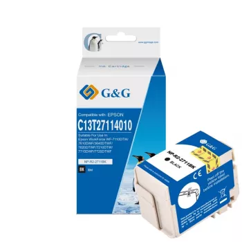 Cartouche d'encre noire compatible G&G à haut rendement pour Epson 27XL T2711 C13T27114012