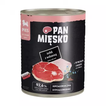 PAN MIĘSKO Puppy dinde et bœuf nourriture humide pour chien 800 g – aliment complet et équilibré sans céréales en conserve pour chiots de toutes races