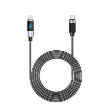 Câble USB-C vers USB-C PD 100W ORICO LDC2C avec écran LED, 480 Mbps, 2 m, lot de 2, noir