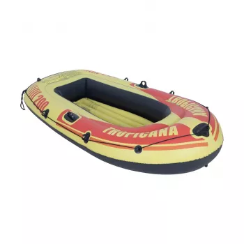 Bateau gonflable SUNCLUB Tropicana 200 – canot pneumatique 1 personne avec plancher gonflable, bleu/jaune, PVC