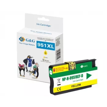 Cartouche d'encre jaune G&G Ninestar compatible avec HP 951XL (CN048AE) haute capacité