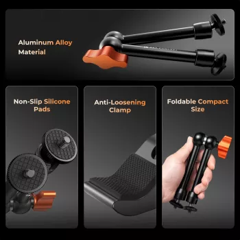 Kit de fixation KF Magic Arm Super Clamp avec filetages 1/4 pouce et 3/8 pouce, mâchoire 15-55 mm, griffe froide ISO