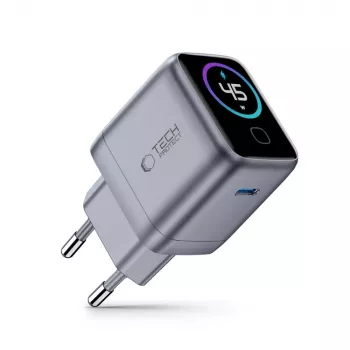 Chargeur secteur 1 port TECH-PROTECT POWERVISION NC45W-GAN PD 45W gris foncé
